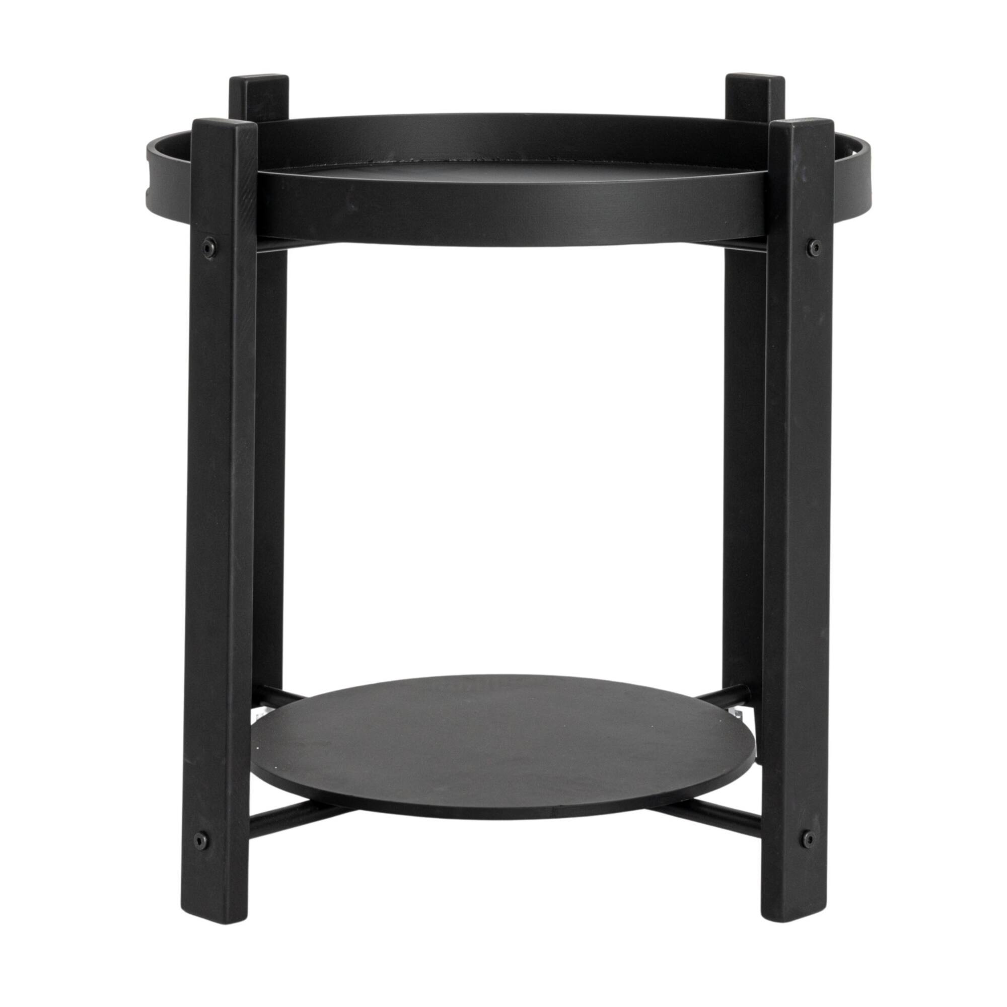 Hello Honey® Black Chic Fir Wood & Metal Tray Table